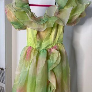 Faeriesty Whimsical Ruffle Chiffon Dress, Size XS